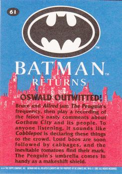 1992 Topps Batman Returns #61 Oswald Outwitted! Back