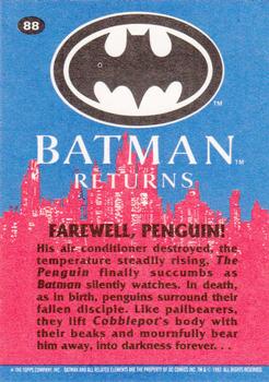1992 Topps Batman Returns #88 Farewell, Penguin! Back