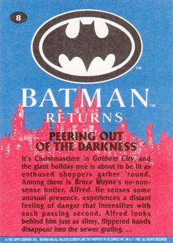 1992 Topps Batman Returns #8 Peering Out of the Darkness Back
