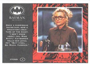 1992 Topps Batman Returns - Stickers (Ireland issue) #NNO Once a submissive secretary ... Back