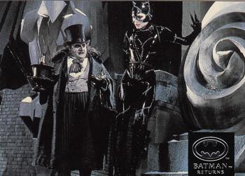1992 Stadium Club Batman Returns #100 As in the first Batman movie, Gotham City is Front