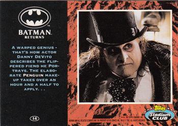 1992 Stadium Club Batman Returns #14 A warped genius - that's how actor Danny DeVi Back