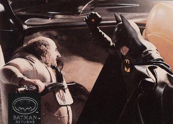 1992 Stadium Club Batman Returns #19 Batman (Michael Keaton) confronts bloated, fr Front