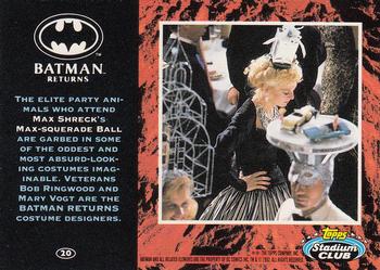 1992 Stadium Club Batman Returns #20 The elite party animals who attend Max Shreck Back