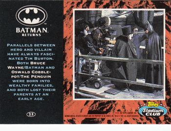 1992 Stadium Club Batman Returns #23 Parallels between hero and villain have alway Back
