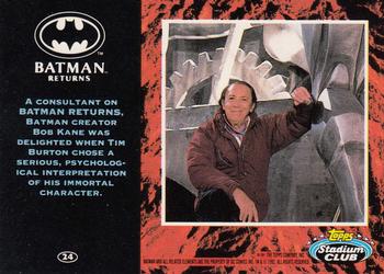 1992 Stadium Club Batman Returns #24 A consultant on Batman Returns, Batman creato Back