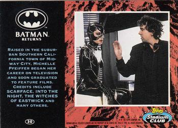 1992 Stadium Club Batman Returns #30 Raised in the suburban Southern California t Back