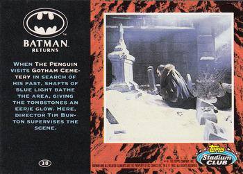 1992 Stadium Club Batman Returns #38 When The Penguin visits Gotham Cemetery in se Back