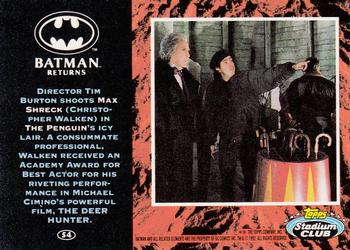 1992 Stadium Club Batman Returns #54 Director Tim Burton shoots Max Shreck (Christ Back