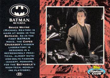1992 Stadium Club Batman Returns #59 Bruce Wayne (Michael Keaton) is hard at work Back