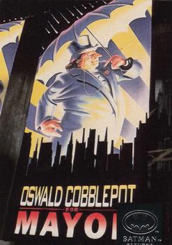 1992 Stadium Club Batman Returns #61 The Penguin running for Mayor of Gotham City? Front