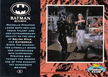 1992 Stadium Club Batman Returns #6 Michelle Pfeiffer lends both her lustrous tale Back