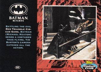 1992 Stadium Club Batman Returns #80 Battling the evil Red Triangle Circus Gang, B Back