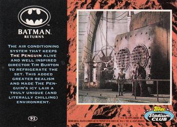 1992 Stadium Club Batman Returns #92 The air conditioning system that keeps The Pe Back