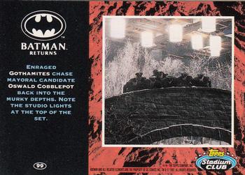 1992 Stadium Club Batman Returns #99 Enraged Gothamites chase mayoral candidate Os Back