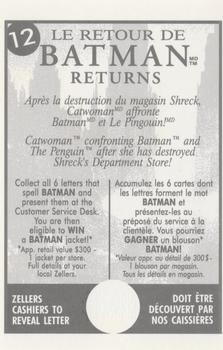 1992 Zellers Batman Returns #12 Catwoman confronting Batman and The Penguin after she Back