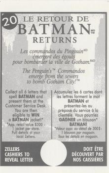 1992 Zellers Batman Returns #20 The Penguin's Commandos emerge from the sewers to bomb Back