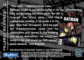 1994 SkyBox Batman: Saga of the Dark Knight #10 Year One, Falsely Accused Back