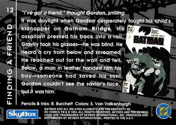 1994 SkyBox Batman: Saga of the Dark Knight #12 Year One, Finding a Friend Back