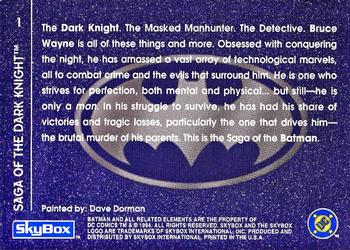 1994 SkyBox Batman: Saga of the Dark Knight #1 Saga of the Dark Knight Back