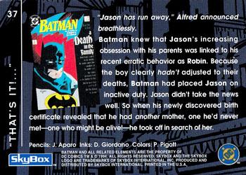 1994 SkyBox Batman: Saga of the Dark Knight #37 A Death In the Family, 