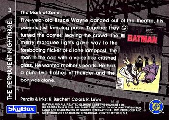 1994 SkyBox Batman: Saga of the Dark Knight #3 Year One, The Permanent Nightmare Back