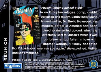 1994 SkyBox Batman: Saga of the Dark Knight #41 A Death In the Family, Reunion Back