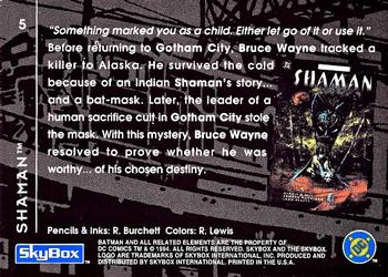 1994 SkyBox Batman: Saga of the Dark Knight #5 Year One, Shaman Back