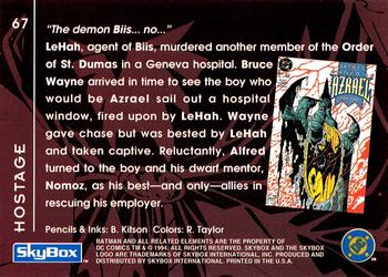 1994 SkyBox Batman: Saga of the Dark Knight #67 Sword of Azrael, Hostage Back