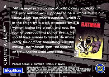 1994 SkyBox Batman: Saga of the Dark Knight #6 Year One, Crime Alley Back