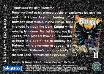 1994 SkyBox Batman: Saga of the Dark Knight #73 Knightfall, Arkham Breakout Back