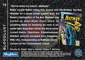 1994 SkyBox Batman: Saga of the Dark Knight #78 Knightfall, Bloodlust Back