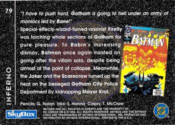1994 SkyBox Batman: Saga of the Dark Knight #79 Knightfall, Inferno Back
