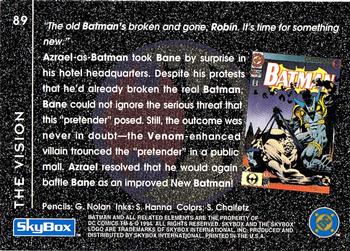 1994 SkyBox Batman: Saga of the Dark Knight #89 Knightfall, The Vision Back