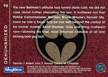 1994 SkyBox Batman: Saga of the Dark Knight #98 Knightquest, Dehumanized Back