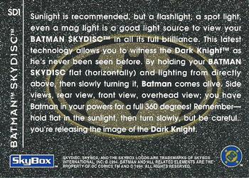 1994 SkyBox Batman: Saga of the Dark Knight - SkyDisc #SD1 Batman Back