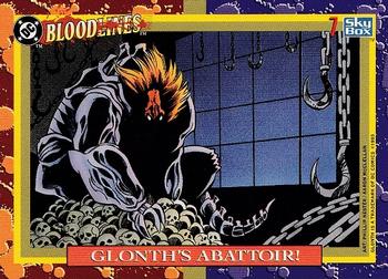 1993 SkyBox DC Comics Bloodlines #7 Glonth's Abattoir! Front