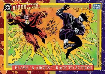 1993 SkyBox DC Comics Bloodlines #8 Flash & Argus - Race to Action! Front