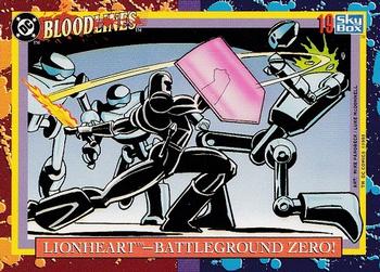 1993 SkyBox DC Comics Bloodlines #19 Lionheart - Battleground Zero! Front
