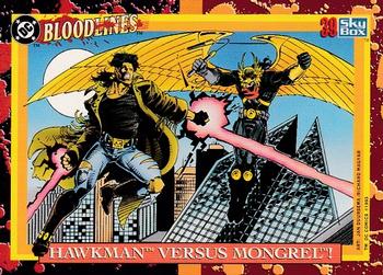 1993 SkyBox DC Comics Bloodlines #39 Hawkman versus Mongrel! Front