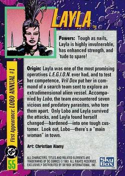 1993 SkyBox DC Comics Bloodlines #55 Layla Back