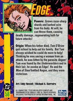 1993 SkyBox DC Comics Bloodlines #56 Edge Back