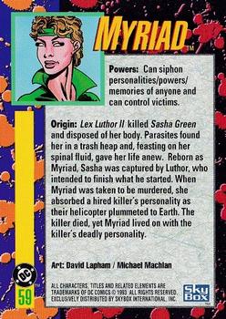 1993 SkyBox DC Comics Bloodlines #59 Myriad Back
