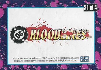 1993 SkyBox DC Comics Bloodlines - Embossed Foil #S1 The Man of Steel! Back