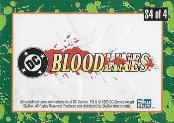 1993 SkyBox DC Comics Bloodlines - Embossed Foil #S4 Superboy! Back