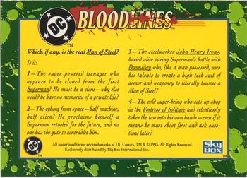 1993 SkyBox DC Comics Bloodlines - Promos #NNO The Man of Steel! Back