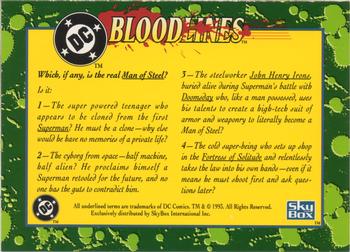 1993 SkyBox DC Comics Bloodlines - Promos #NNO The Man of Tomorrow! Back