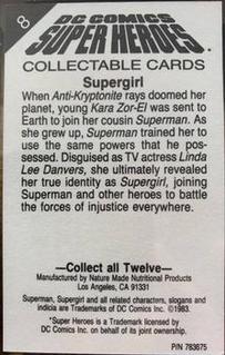 1990-92 Nature Made DC Comics Super Heroes #8 Supergirl Back