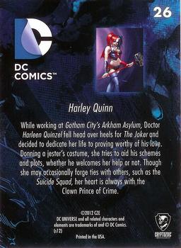 2012 Cryptozoic DC Comics: The New 52 #26 Harley Quinn Back