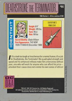 1992 Impel DC Comics Cosmic #44a Deathstroke the Terminator Back